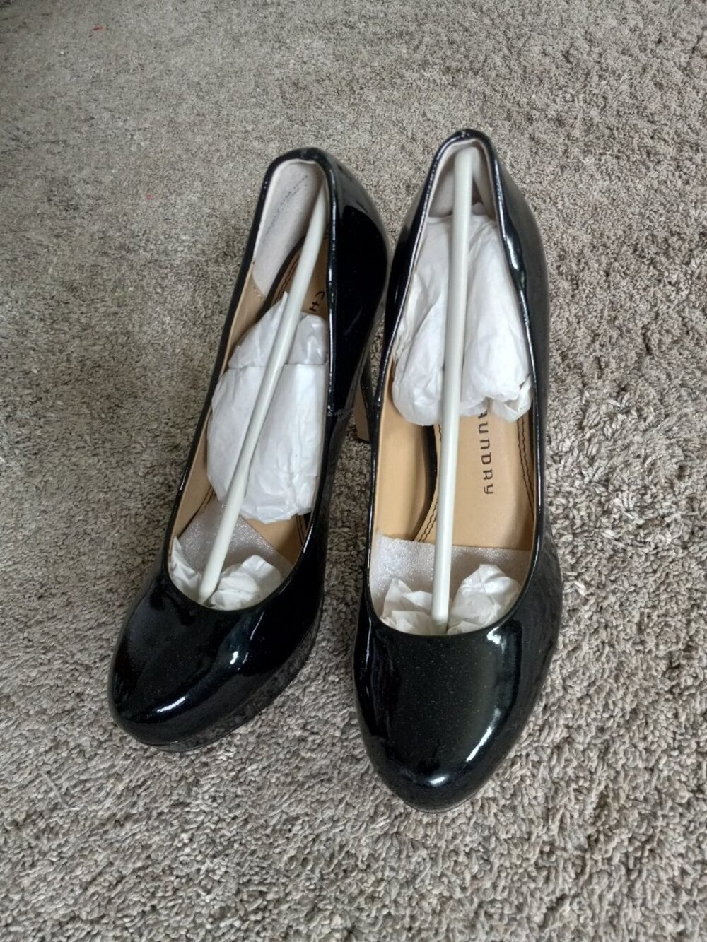 Chinese Laundry High Black Shiny Heels 7.5 New